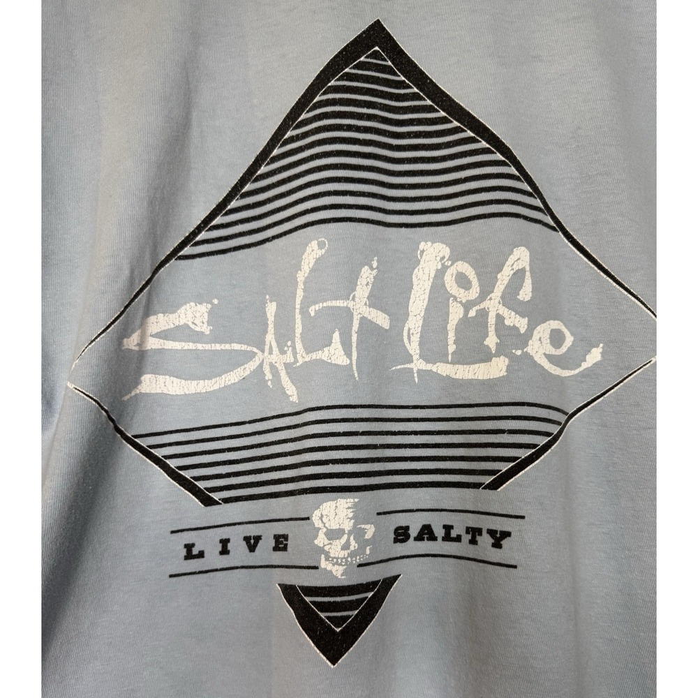 Salt Life Live Salty Pocket T Shirt Mens Medium Blue Graphic Short Sleeve Tee